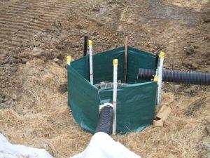 Photograph of silt fence. 