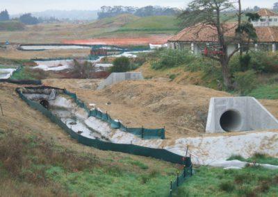 Photograph of temporary stream diversion.