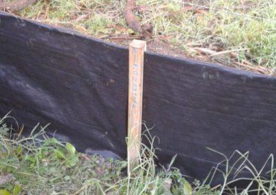 Battens joining silt fence fabric ends (Source: SouthernSkies).