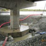 Discharge of Estuary of Avon and Heathcote Rivers / Ihutai water from the repair of the Bridge St bridge (Source: Fulton Hogan).